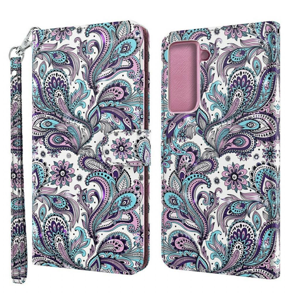 Leren Hoesje voor Samsung Galaxy S21 5G Chique Kant