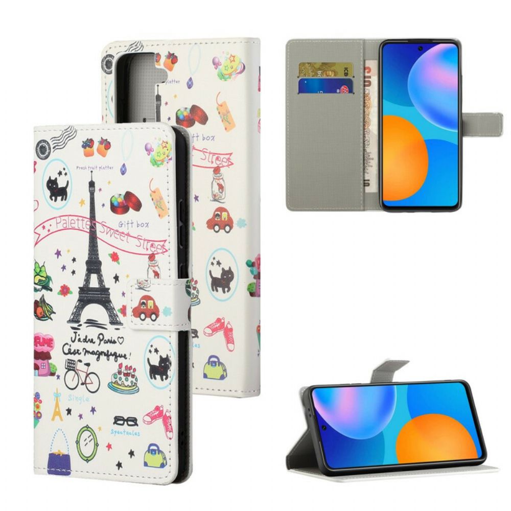 Leren Hoesje voor Samsung Galaxy S21 5G Ik Hou Van Parijs