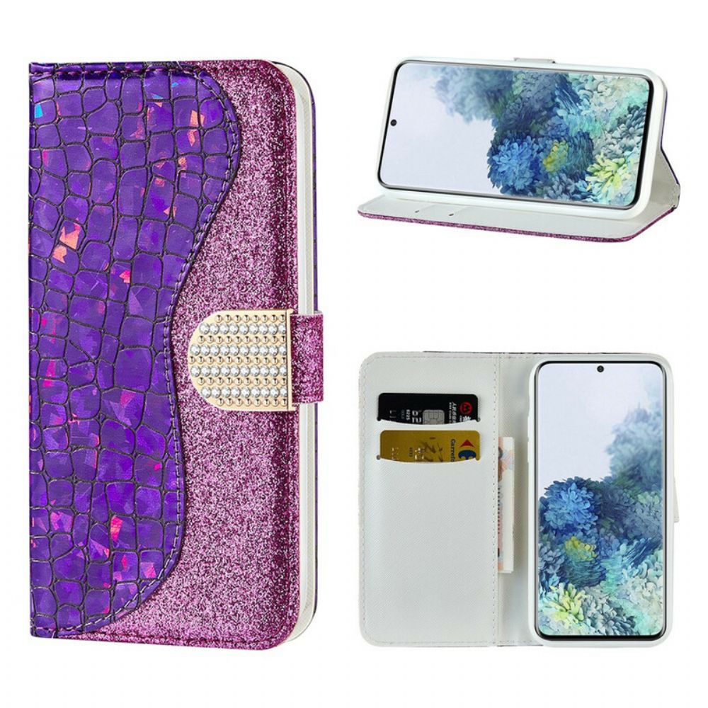 Leren Hoesje voor Samsung Galaxy S21 5G Kroon Diamanten