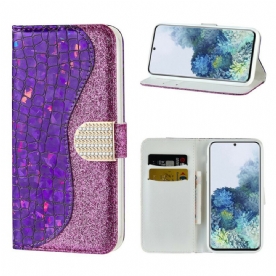 Leren Hoesje voor Samsung Galaxy S21 5G Kroon Diamanten