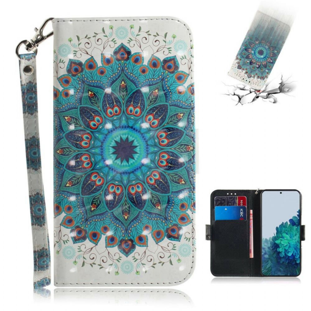 Leren Hoesje voor Samsung Galaxy S21 5G Met Ketting Meesterlijke Mandala Met Bandjes