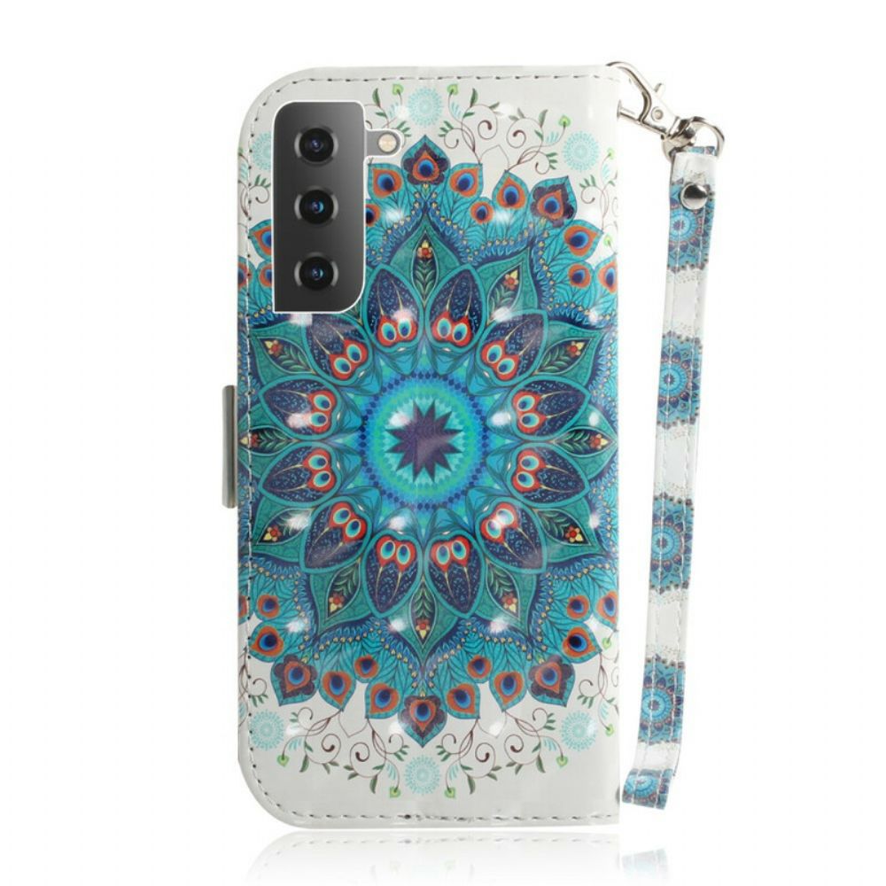 Leren Hoesje voor Samsung Galaxy S21 5G Met Ketting Meesterlijke Mandala Met Bandjes