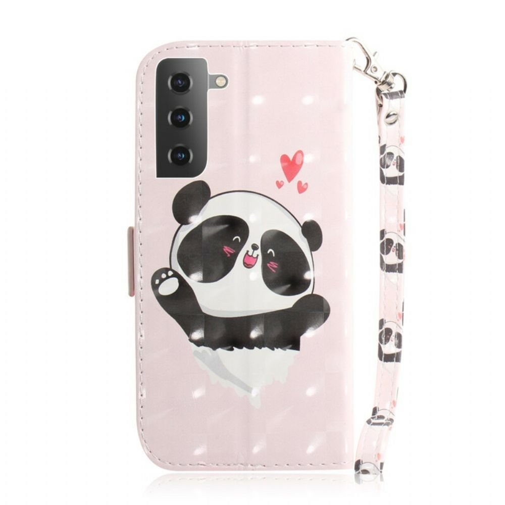 Leren Hoesje voor Samsung Galaxy S21 5G Met Ketting Thong Panda