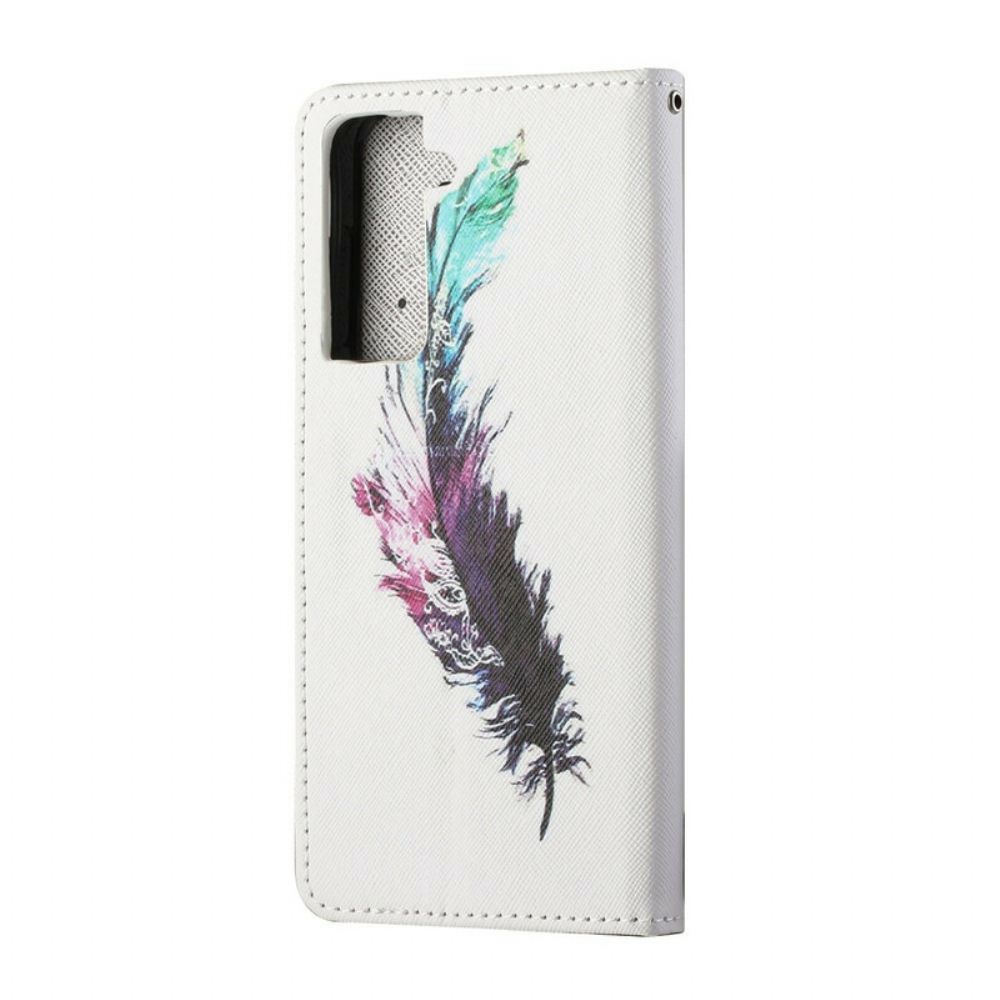 Leren Hoesje voor Samsung Galaxy S21 5G Met Ketting Thong Veer