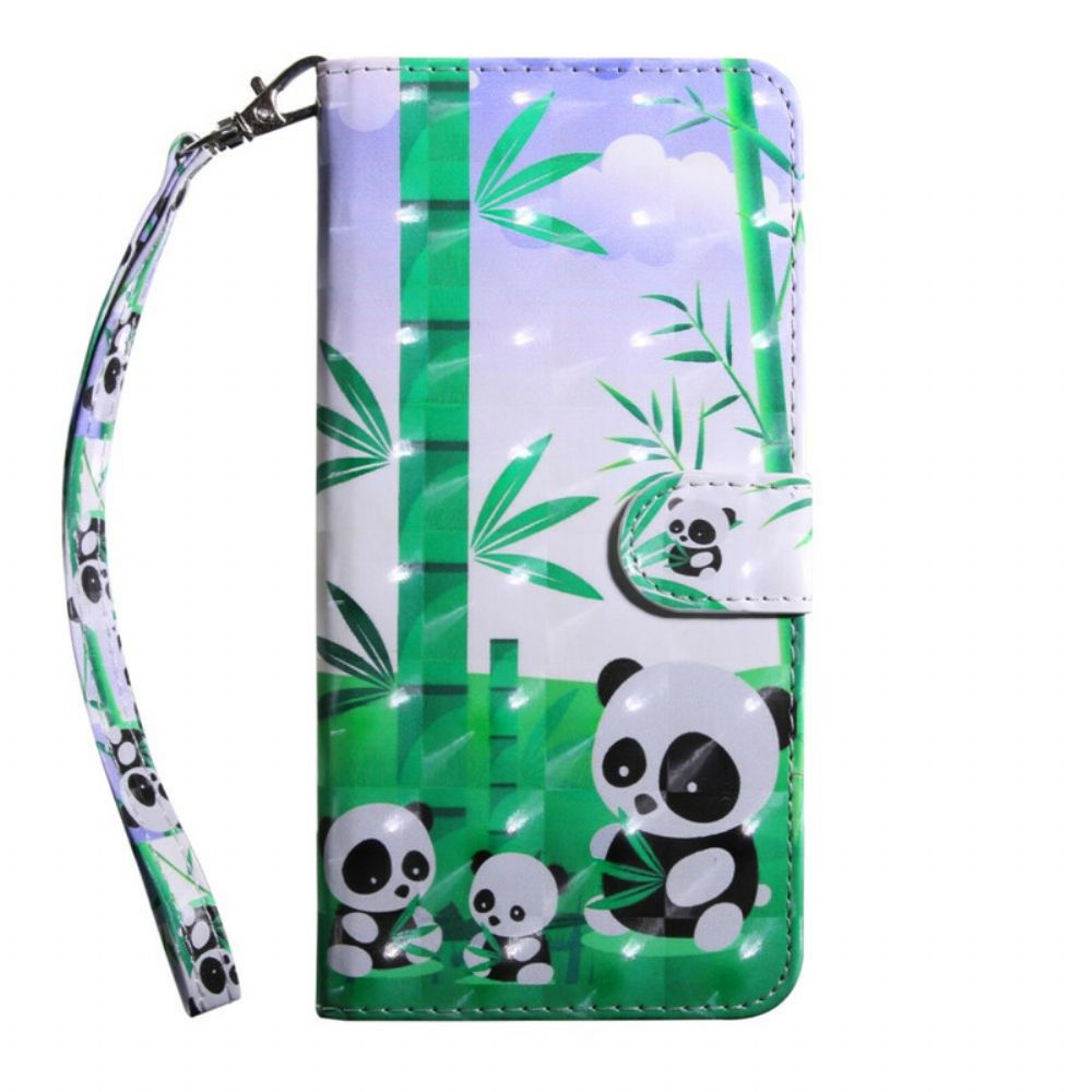 Leren Hoesje voor Samsung Galaxy S21 5G Panda-familie