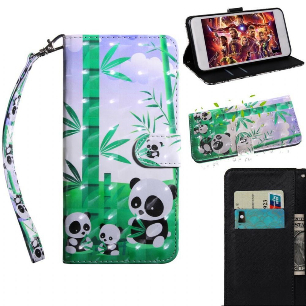 Leren Hoesje voor Samsung Galaxy S21 5G Panda-familie