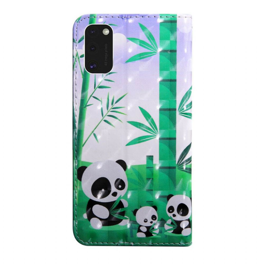 Leren Hoesje voor Samsung Galaxy S21 5G Panda-familie