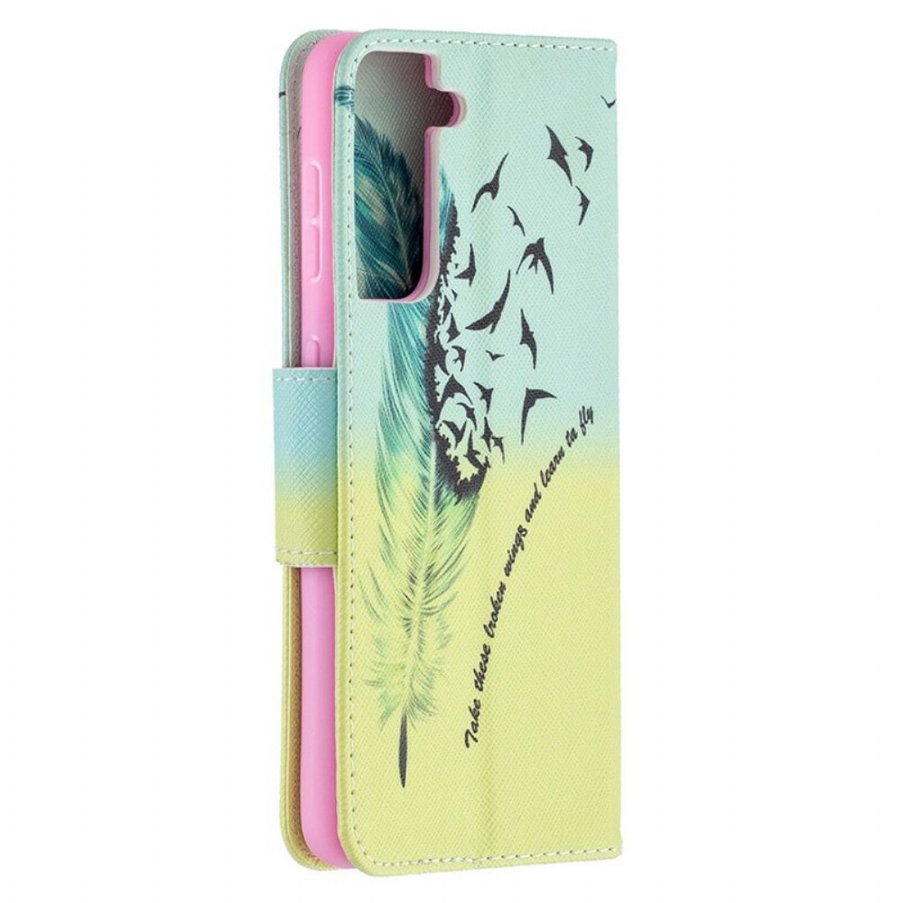 Leren Hoesje voor Samsung Galaxy S21 5G Leren Vliegen