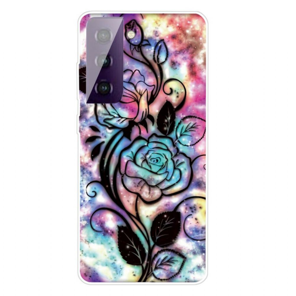 Telefoonhoesje voor Samsung Galaxy S21 5G Grafische Bloem