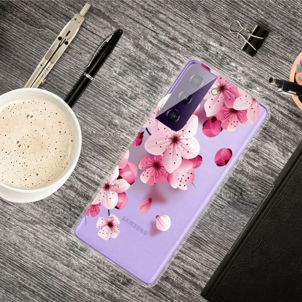 Telefoonhoesje voor Samsung Galaxy S21 5G Kleine Roze Bloemen