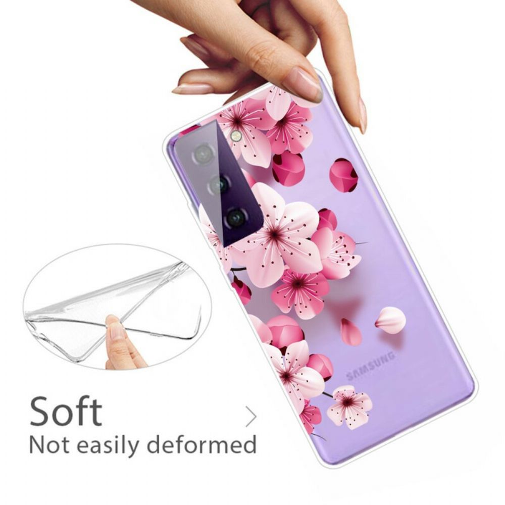 Telefoonhoesje voor Samsung Galaxy S21 5G Kleine Roze Bloemen