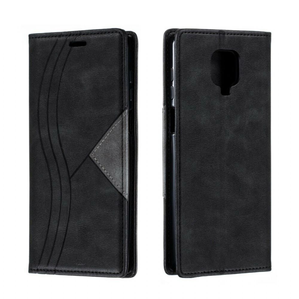 Bescherming Hoesje voor Xiaomi Redmi Note 9S / Note 9 Pro Folio-hoesje Wave Lederen Stijl