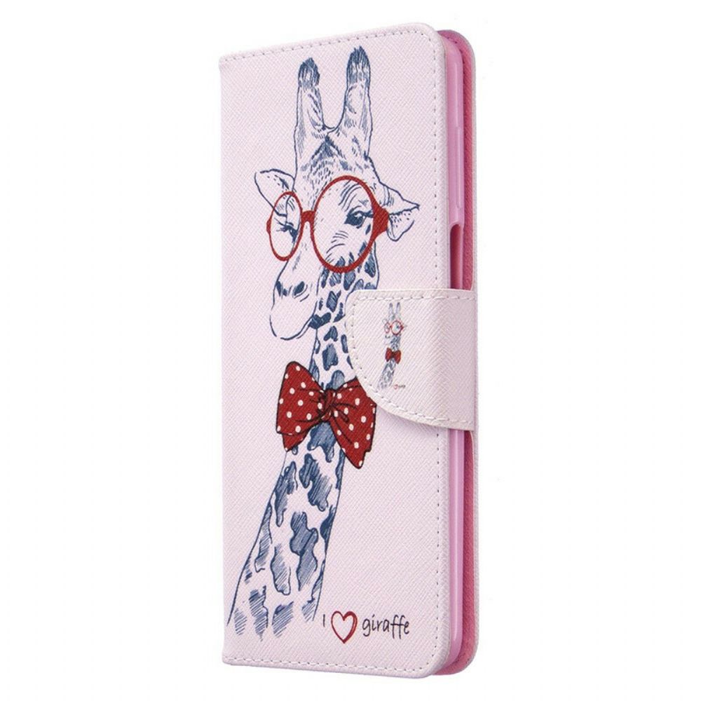 Flip Case voor Xiaomi Redmi Note 9S / Note 9 Pro Nerdy Giraf