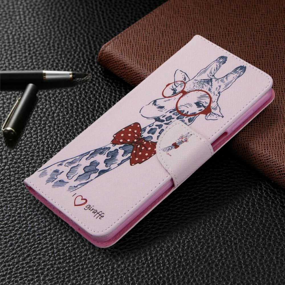 Flip Case voor Xiaomi Redmi Note 9S / Note 9 Pro Nerdy Giraf