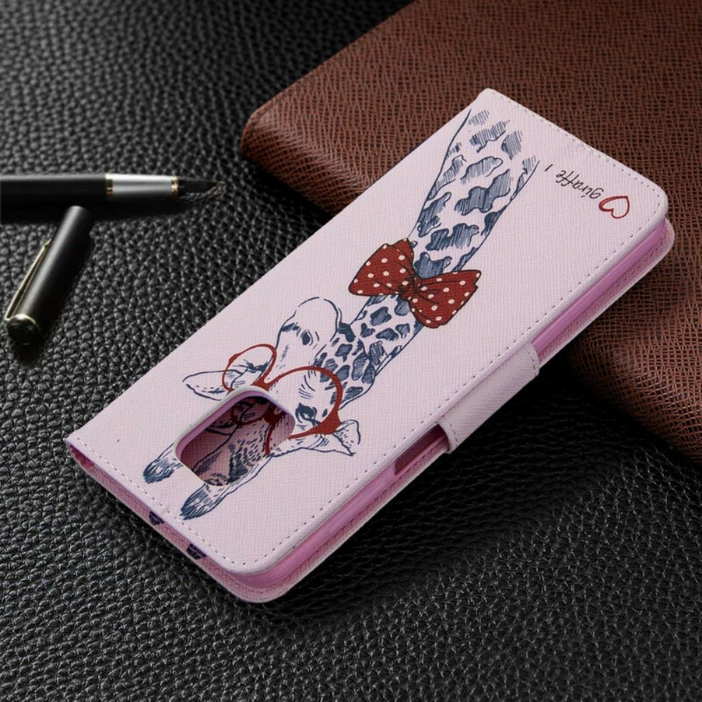 Flip Case voor Xiaomi Redmi Note 9S / Note 9 Pro Nerdy Giraf