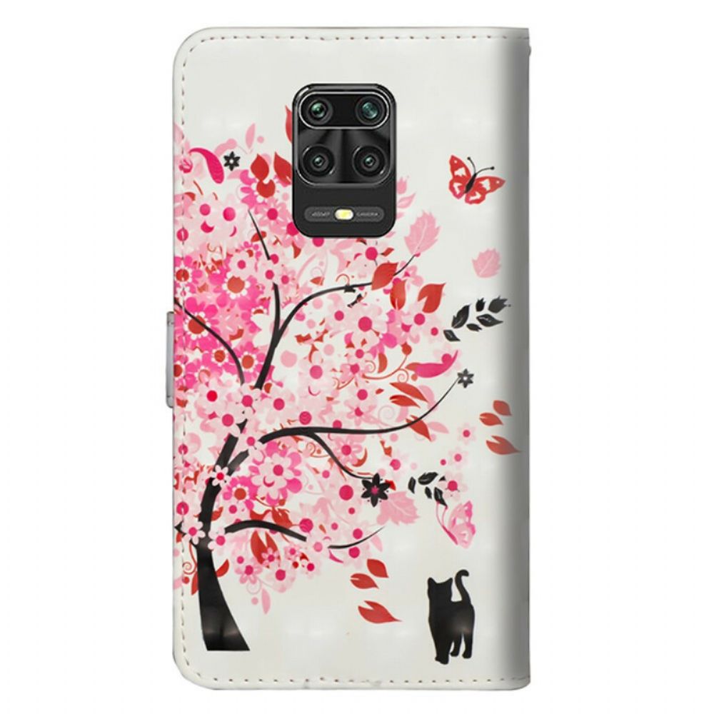 Flip Case voor Xiaomi Redmi Note 9S / Note 9 Pro Roze Boom