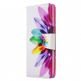 Folio-hoesje voor Xiaomi Redmi Note 9S / Note 9 Pro Aquarel Bloem