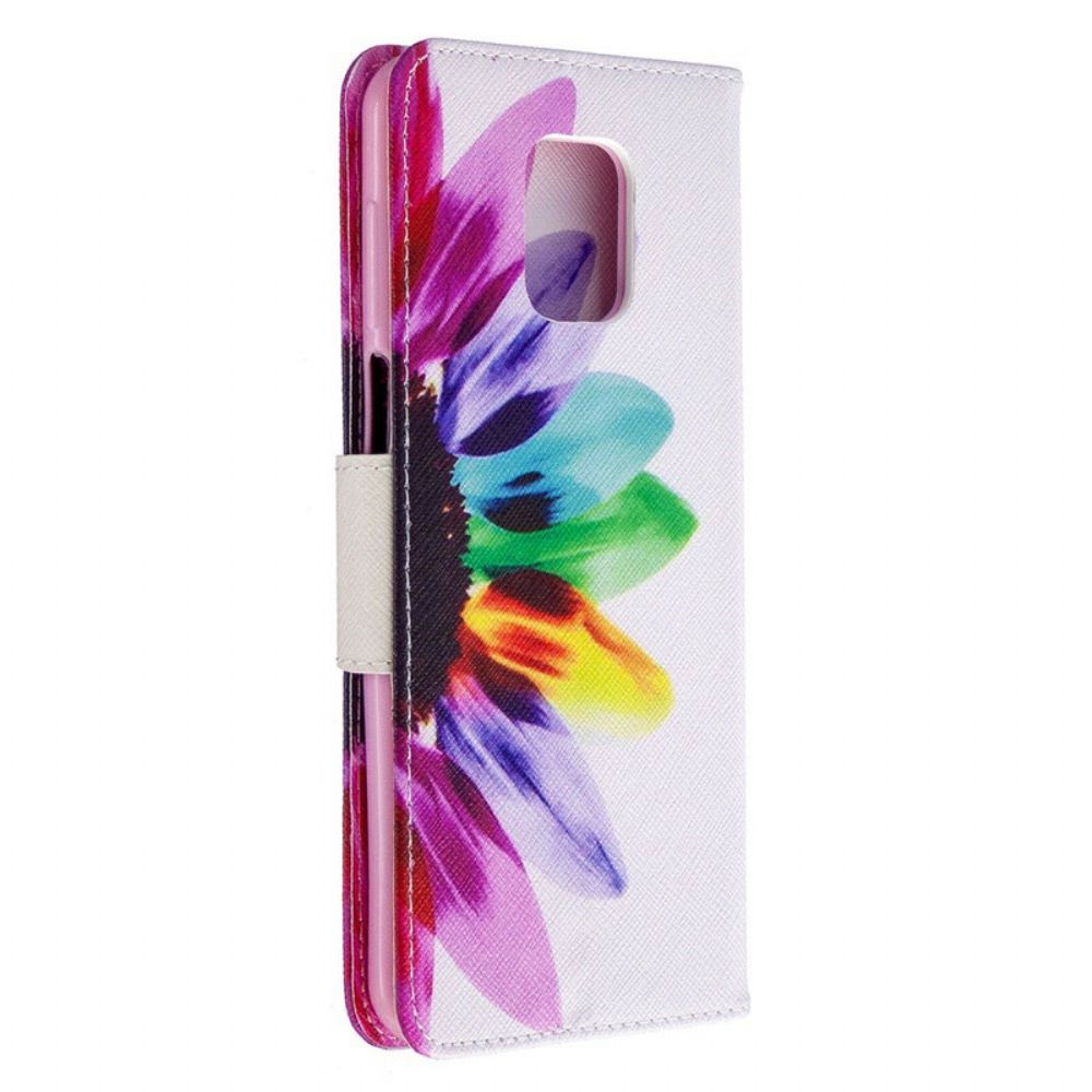 Folio-hoesje voor Xiaomi Redmi Note 9S / Note 9 Pro Aquarel Bloem