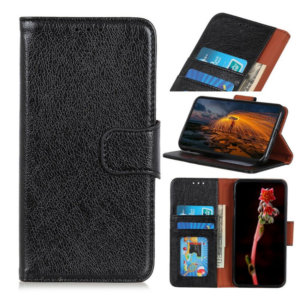 Folio-hoesje voor Xiaomi Redmi Note 9S / Note 9 Pro Gesplitst Nappaleer