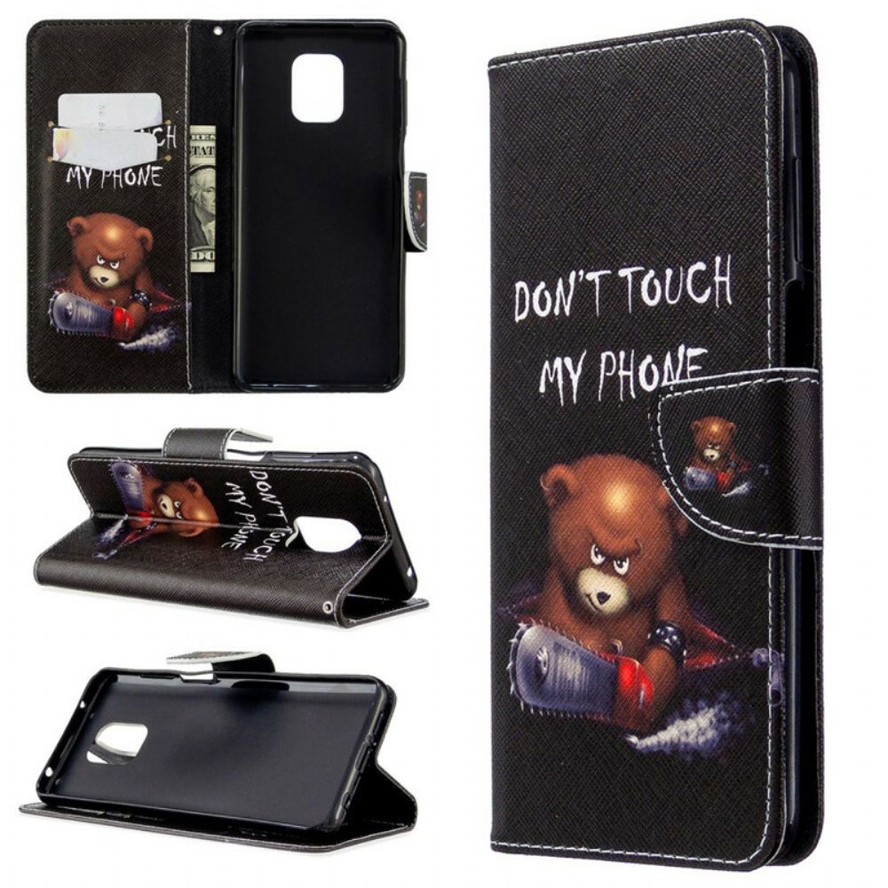 Folio-hoesje voor Xiaomi Redmi Note 9S / Note 9 Pro Gevaarlijke Beer