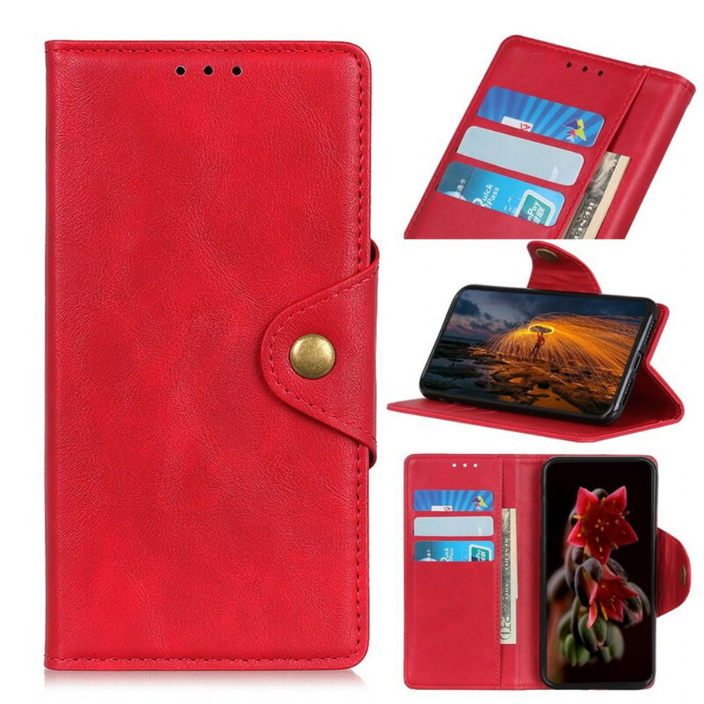 Folio-hoesje voor Xiaomi Redmi Note 9S / Note 9 Pro Knoop Van Kunstleer