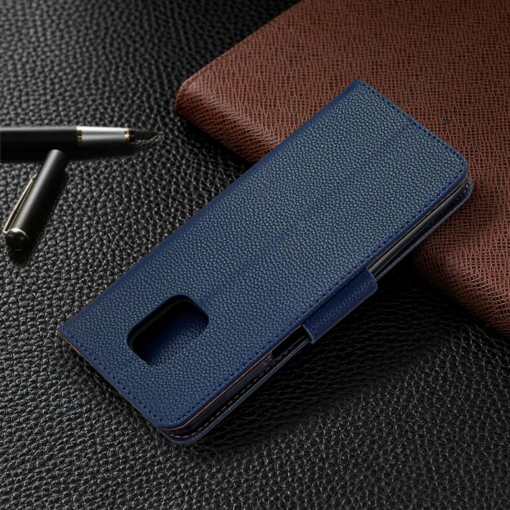 Folio-hoesje voor Xiaomi Redmi Note 9S / Note 9 Pro Litchi-leereffect