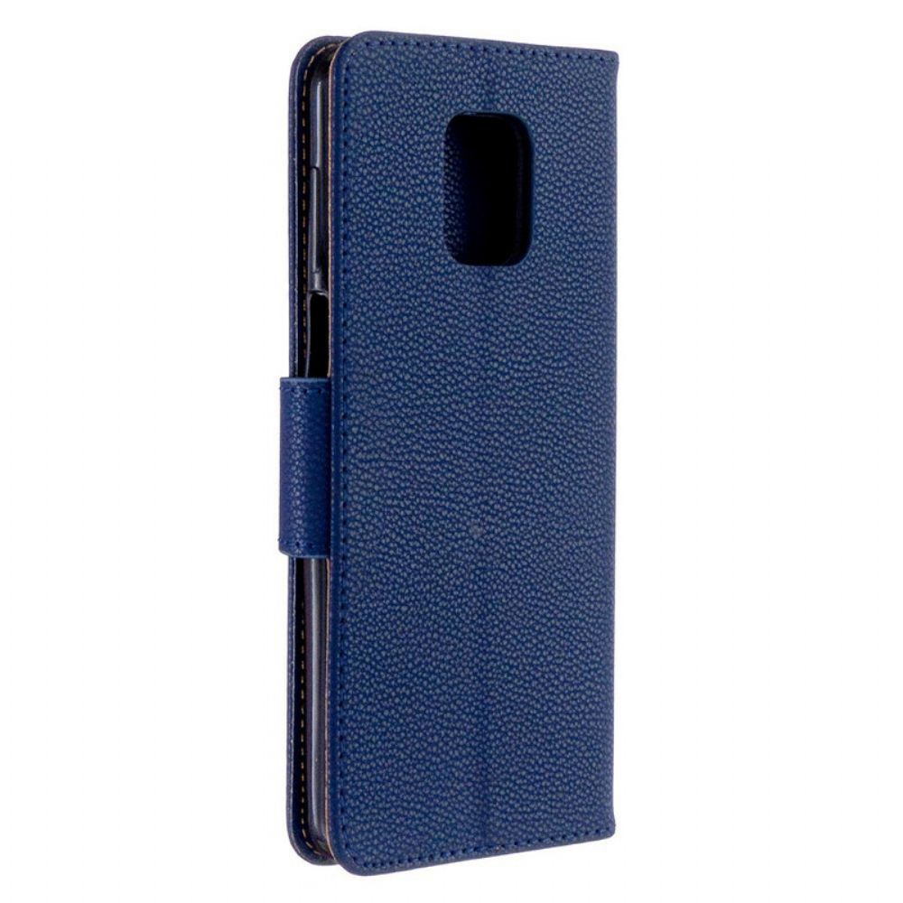 Folio-hoesje voor Xiaomi Redmi Note 9S / Note 9 Pro Litchi-leereffect