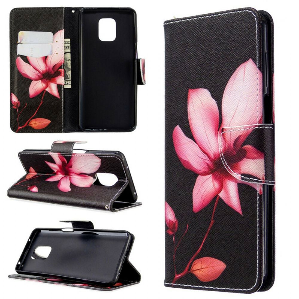 Folio-hoesje voor Xiaomi Redmi Note 9S / Note 9 Pro Roze Bloem