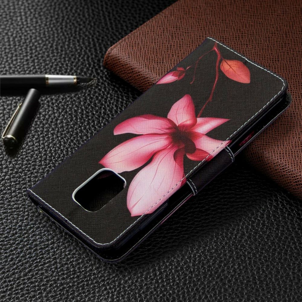 Folio-hoesje voor Xiaomi Redmi Note 9S / Note 9 Pro Roze Bloem