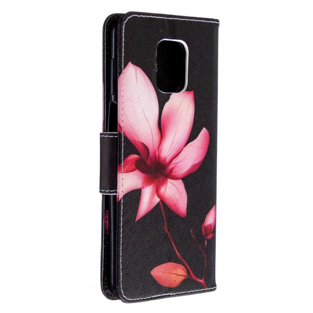 Folio-hoesje voor Xiaomi Redmi Note 9S / Note 9 Pro Roze Bloem