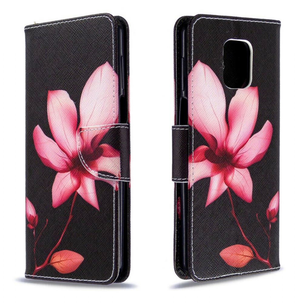 Folio-hoesje voor Xiaomi Redmi Note 9S / Note 9 Pro Roze Bloem