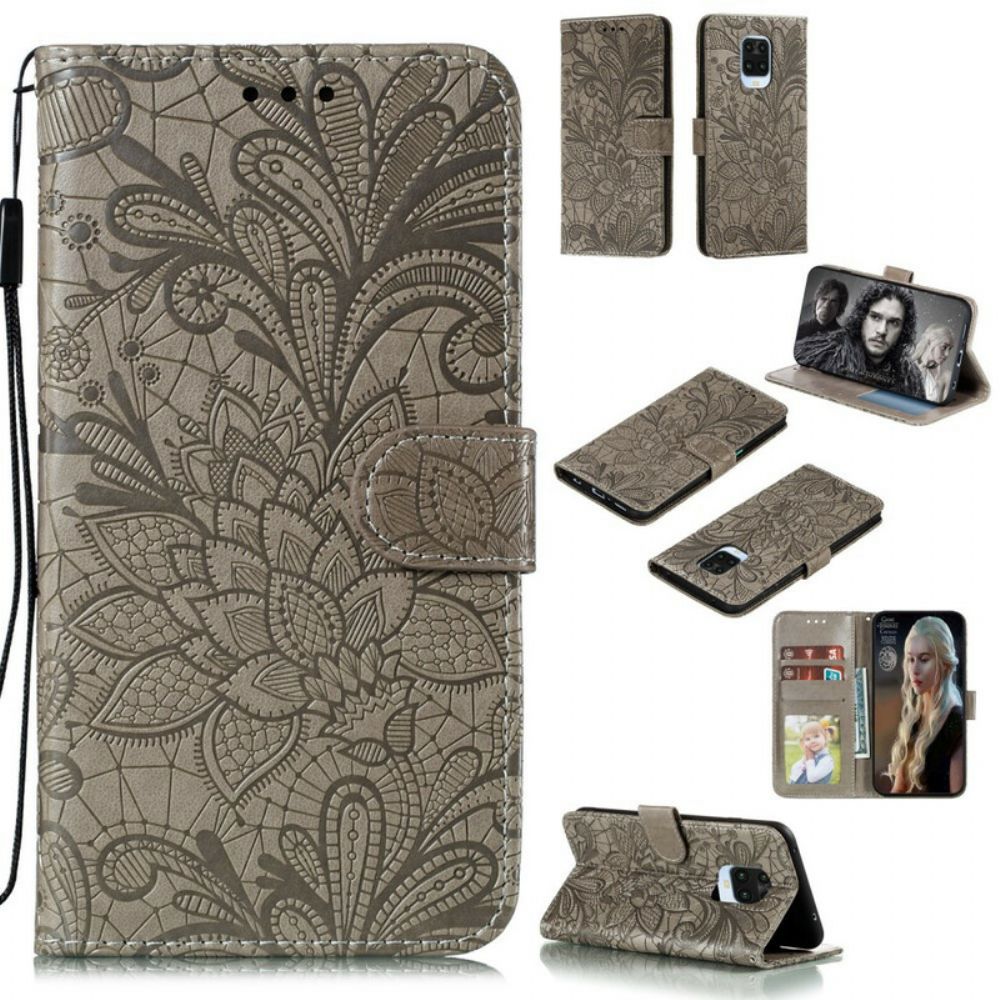 Folio-hoesje voor Xiaomi Redmi Note 9S / Note 9 Pro Tribale Bloemen