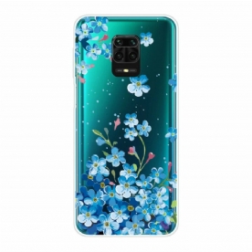 Hoesje voor Xiaomi Redmi Note 9S / Note 9 Pro Blauwe Bloemen