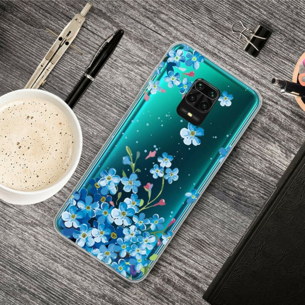 Hoesje voor Xiaomi Redmi Note 9S / Note 9 Pro Blauwe Bloemen