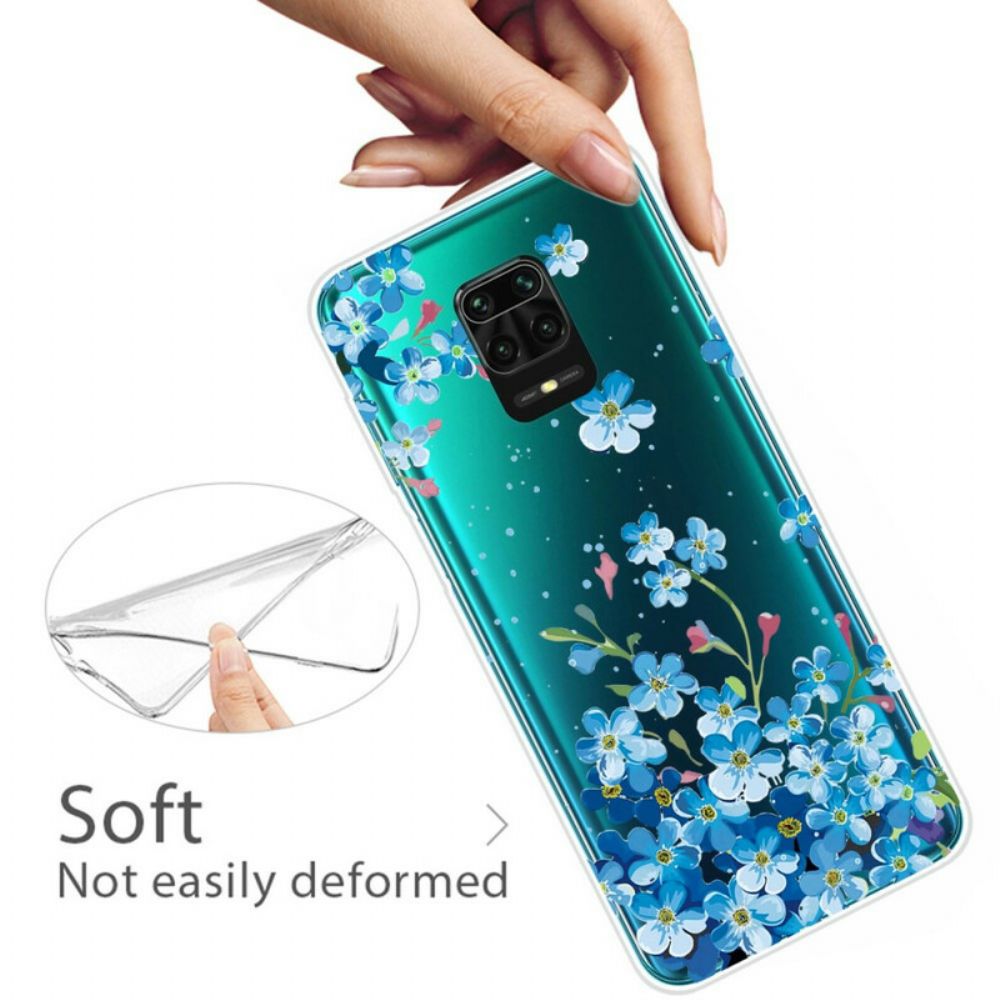 Hoesje voor Xiaomi Redmi Note 9S / Note 9 Pro Blauwe Bloemen