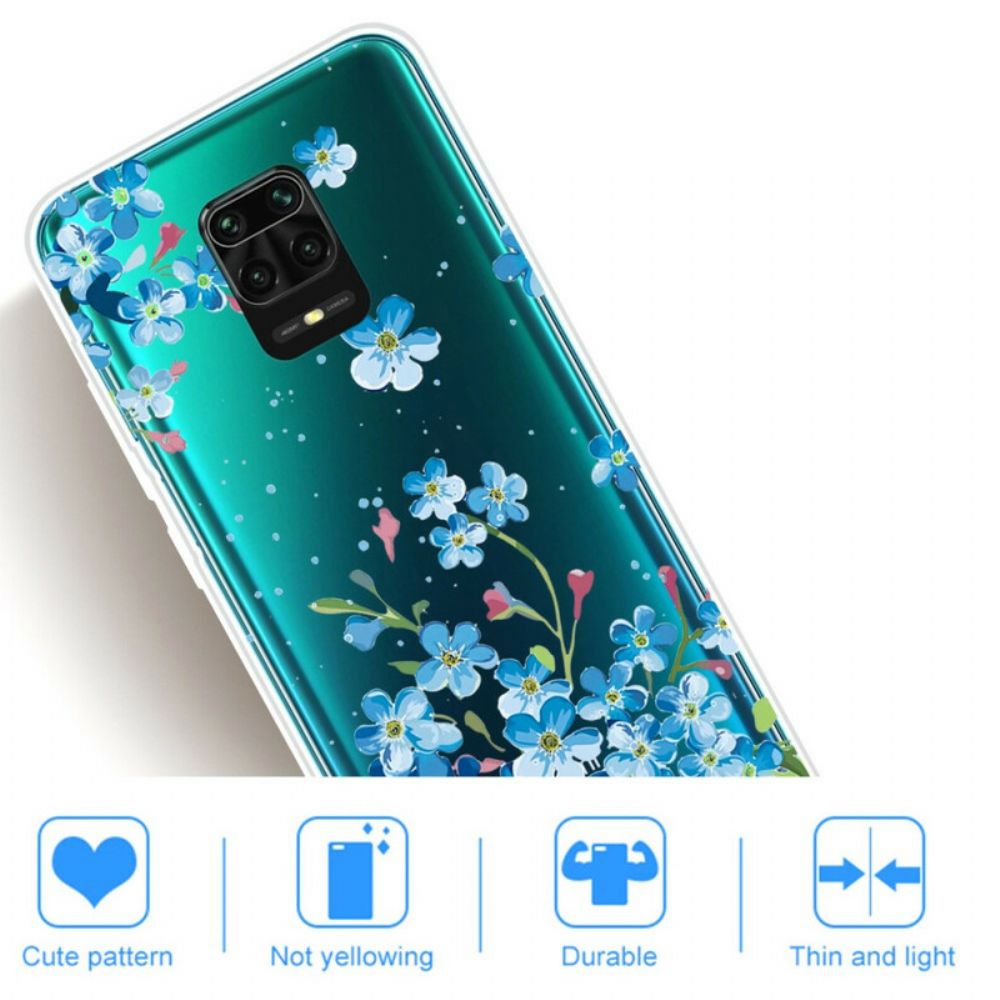 Hoesje voor Xiaomi Redmi Note 9S / Note 9 Pro Blauwe Bloemen