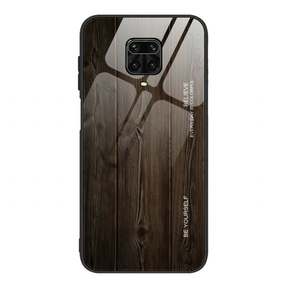 Hoesje voor Xiaomi Redmi Note 9S / Note 9 Pro Houtdesign Gehard Glas