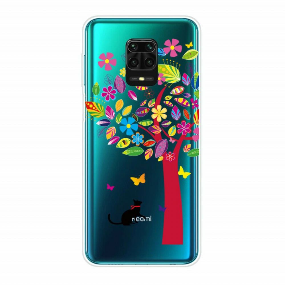 Hoesje voor Xiaomi Redmi Note 9S / Note 9 Pro Kat Onder De Gekleurde Boom