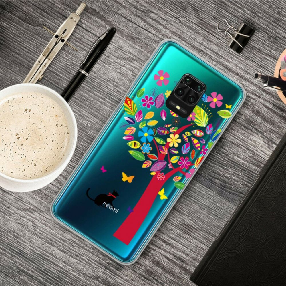 Hoesje voor Xiaomi Redmi Note 9S / Note 9 Pro Kat Onder De Gekleurde Boom