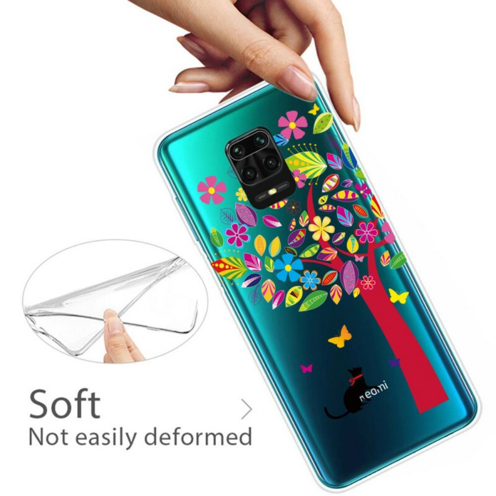 Hoesje voor Xiaomi Redmi Note 9S / Note 9 Pro Kat Onder De Gekleurde Boom