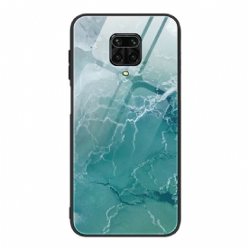 Hoesje voor Xiaomi Redmi Note 9S / Note 9 Pro Marmer Kleuren Gehard Glas