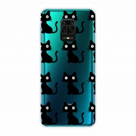 Hoesje voor Xiaomi Redmi Note 9S / Note 9 Pro Meerdere Zwarte Katten