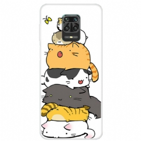 Hoesje voor Xiaomi Redmi Note 9S / Note 9 Pro Stapel Cartoon Katten