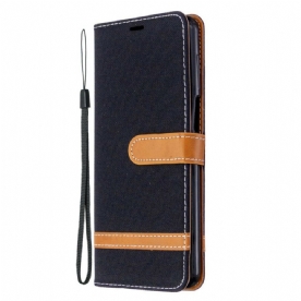 Leren Hoesje voor Xiaomi Redmi Note 9S / Note 9 Pro Met Ketting Band Met Stof En Leereffect