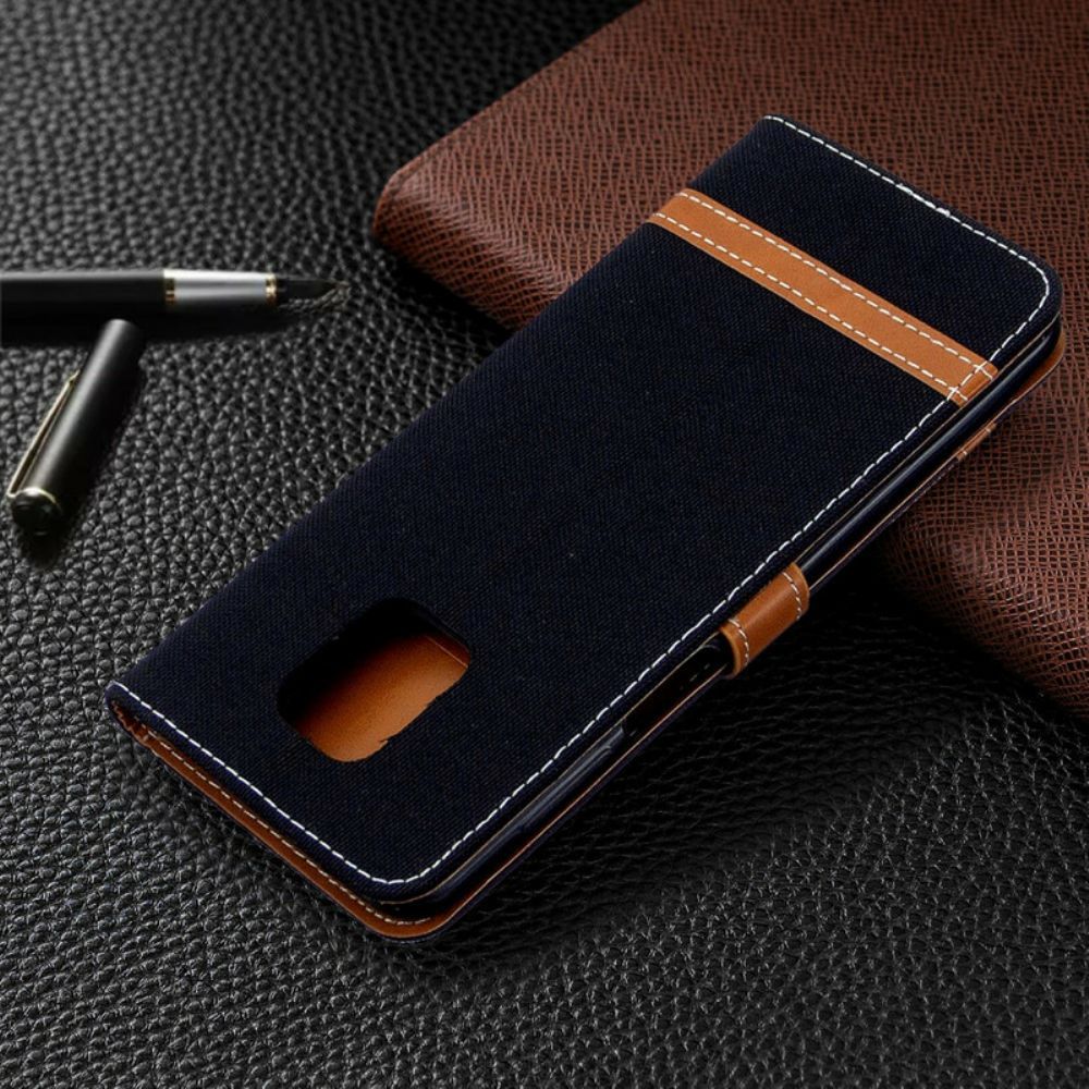 Leren Hoesje voor Xiaomi Redmi Note 9S / Note 9 Pro Met Ketting Band Met Stof En Leereffect