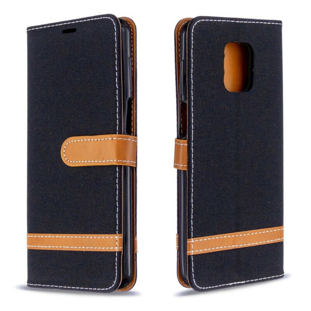 Leren Hoesje voor Xiaomi Redmi Note 9S / Note 9 Pro Met Ketting Band Met Stof En Leereffect