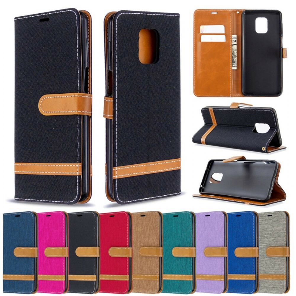 Leren Hoesje voor Xiaomi Redmi Note 9S / Note 9 Pro Met Ketting Band Met Stof En Leereffect