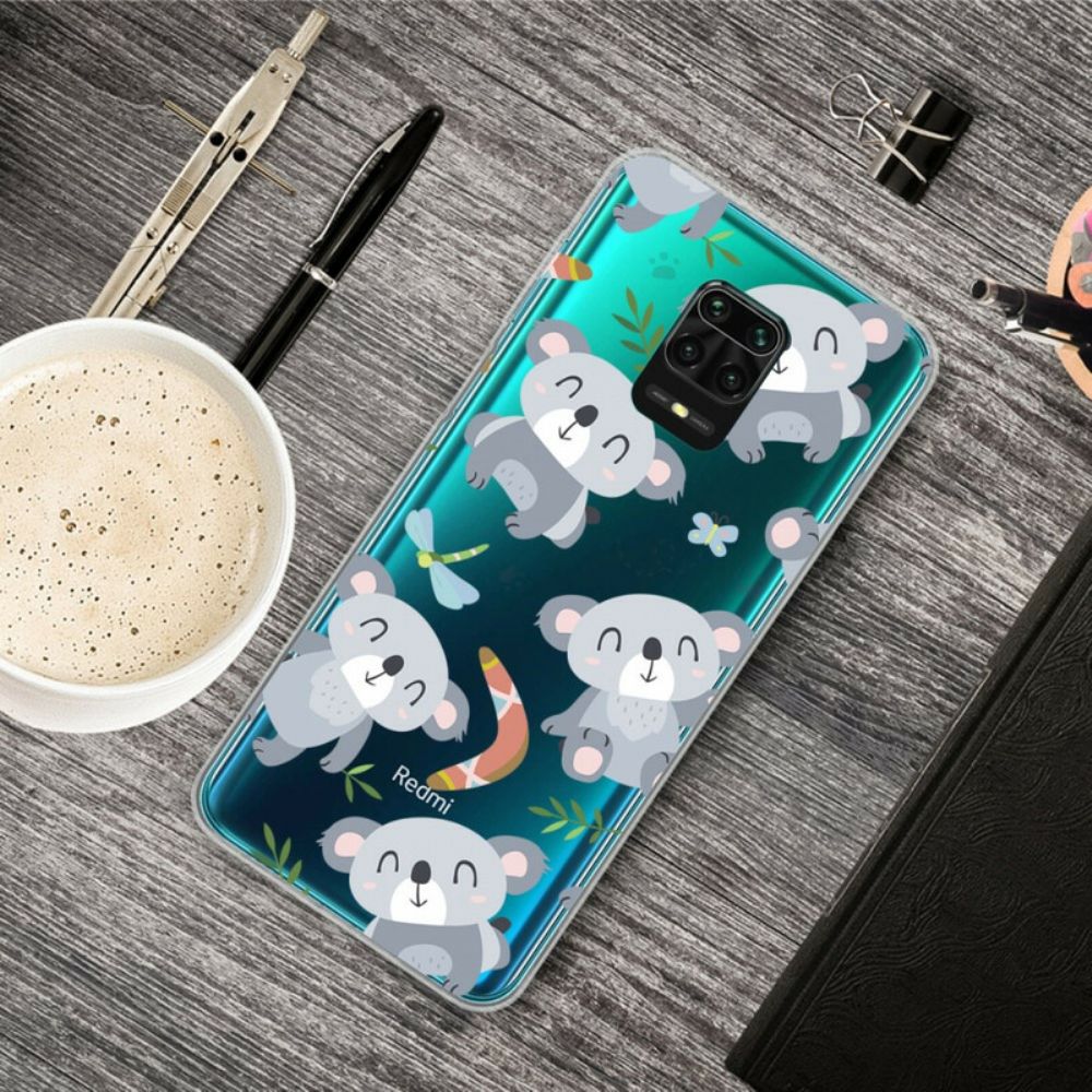 Telefoonhoesje voor Xiaomi Redmi Note 9S / Note 9 Pro Kleine Grijze Panda's