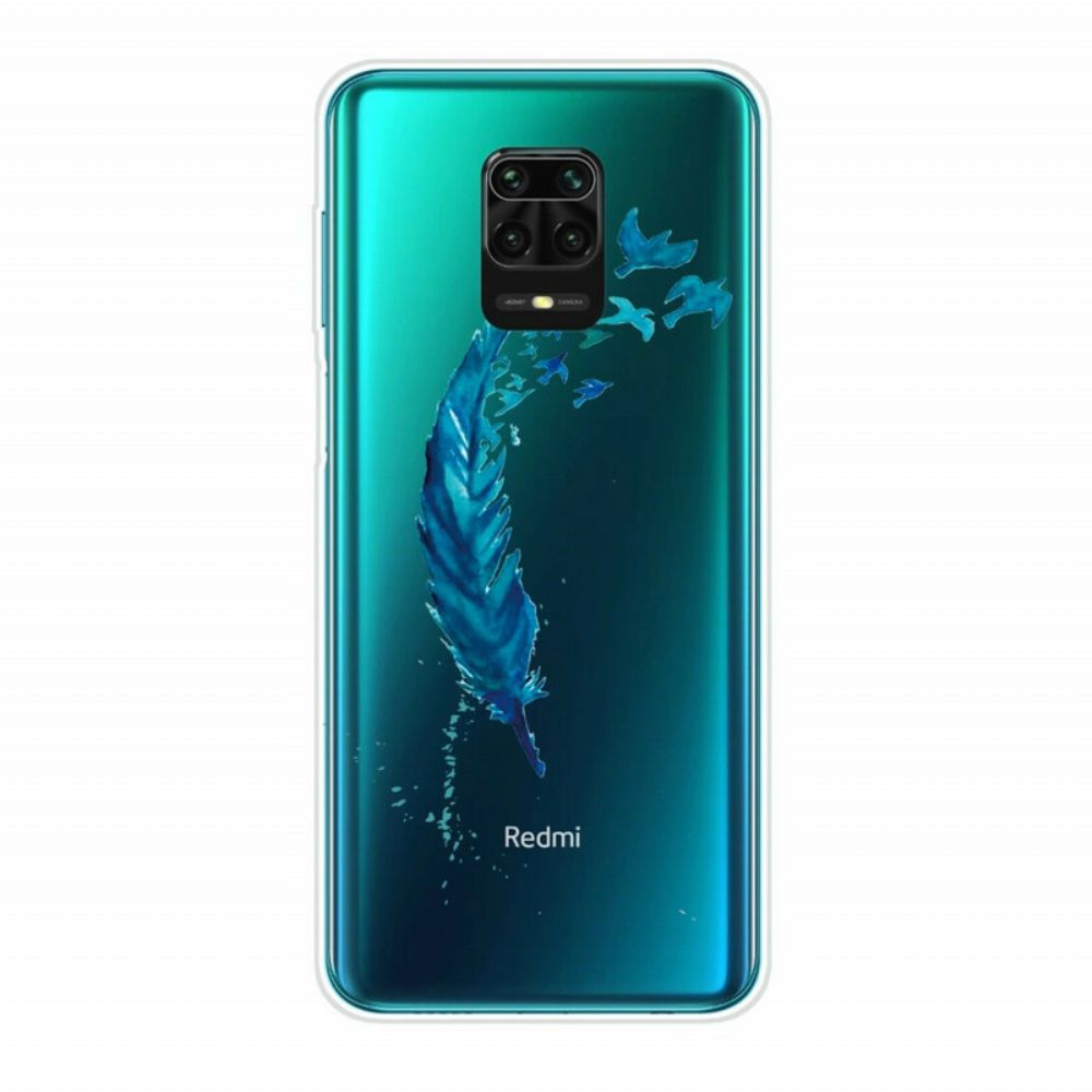 Telefoonhoesje voor Xiaomi Redmi Note 9S / Note 9 Pro Mooie Blauwe Veer