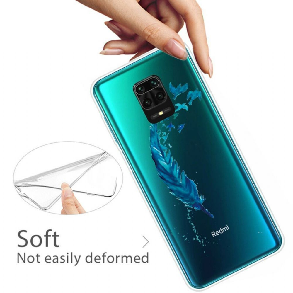 Telefoonhoesje voor Xiaomi Redmi Note 9S / Note 9 Pro Mooie Blauwe Veer